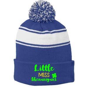 Little Miss Shenanigans St Patrick's Day Irish Gift Stripe Pom Pom Beanie