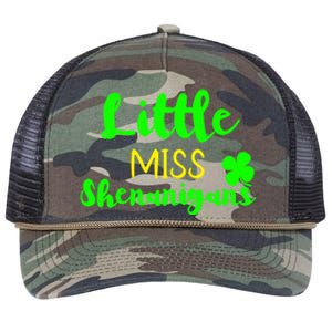 Little Miss Shenanigans St Patrick's Day Irish Gift Retro Rope Trucker Hat Cap