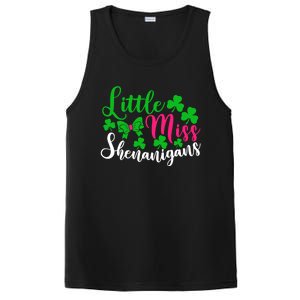 Little Miss Shenanigans Funny Gift Funny St Patricks Day Shamrock Gift PosiCharge Competitor Tank