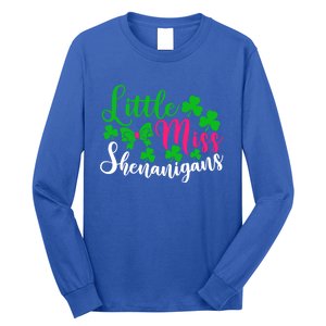 Little Miss Shenanigans Funny Gift Funny St Patricks Day Shamrock Gift Long Sleeve Shirt