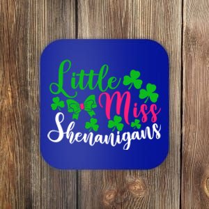 Little Miss Shenanigans Funny Gift Funny St Patricks Day Shamrock Gift Coaster