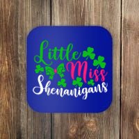 Little Miss Shenanigans Funny Gift Funny St Patricks Day Shamrock Gift Coaster