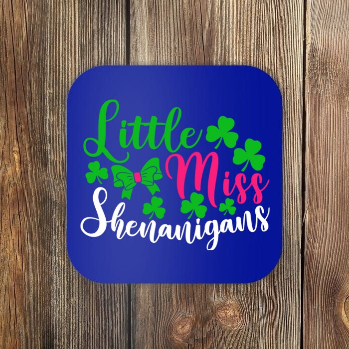 Little Miss Shenanigans Funny Gift Funny St Patricks Day Shamrock Gift Coaster