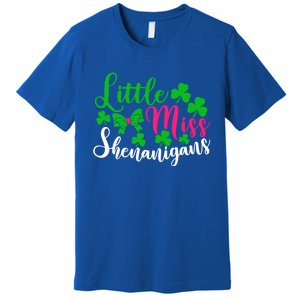 Little Miss Shenanigans Funny Gift Funny St Patricks Day Shamrock Gift Premium T-Shirt