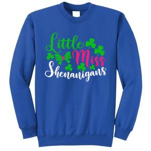 Little Miss Shenanigans Funny Gift Funny St Patricks Day Shamrock Gift Tall Sweatshirt