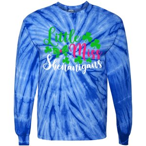 Little Miss Shenanigans Funny Gift Funny St Patricks Day Shamrock Gift Tie-Dye Long Sleeve Shirt