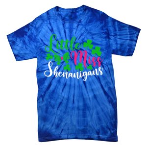 Little Miss Shenanigans Funny Gift Funny St Patricks Day Shamrock Gift Tie-Dye T-Shirt