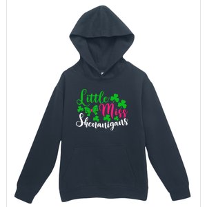 Little Miss Shenanigans Funny Gift Funny St Patricks Day Shamrock Gift Urban Pullover Hoodie