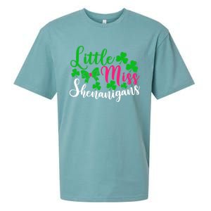 Little Miss Shenanigans Funny Gift Funny St Patricks Day Shamrock Gift Sueded Cloud Jersey T-Shirt