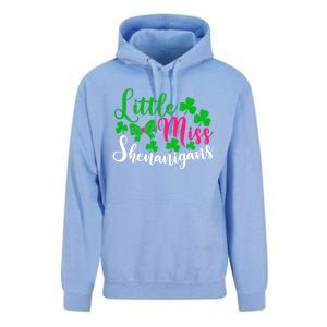 Little Miss Shenanigans Funny Gift Funny St Patricks Day Shamrock Gift Unisex Surf Hoodie