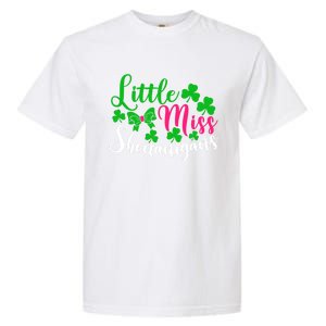 Little Miss Shenanigans Funny Gift Funny St Patricks Day Shamrock Gift Garment-Dyed Heavyweight T-Shirt