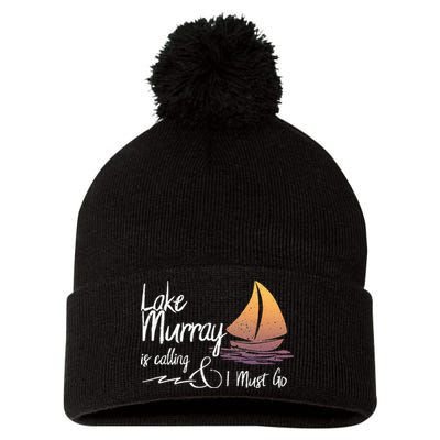 Lake Murray South Carolina Lake Is Calling Pom Pom 12in Knit Beanie