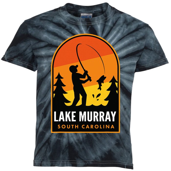 Lake Murray South Carolina Fishing Kids Tie-Dye T-Shirt