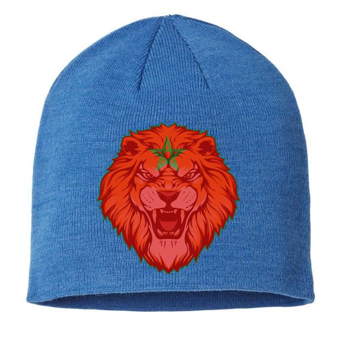 Lion Moroccan Soccer Supporter Morocco Flag Soccer Lover Gift Sustainable Beanie