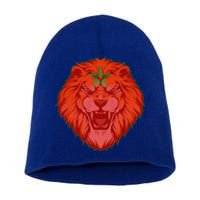 Lion Moroccan Soccer Supporter Morocco Flag Soccer Lover Gift Short Acrylic Beanie