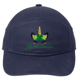 Little Miss Shenanigans Unicorn St Patrick's Day Cool Gift 7-Panel Snapback Hat