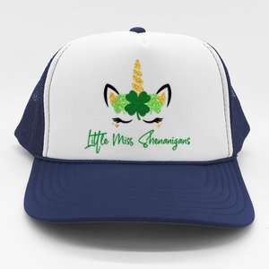 Little Miss Shenanigans Unicorn St Patrick's Day Cool Gift Trucker Hat