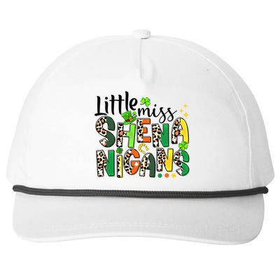 Little Miss Shenanigans Leopard Shamrock St Patrick's Day Gift Snapback Five-Panel Rope Hat