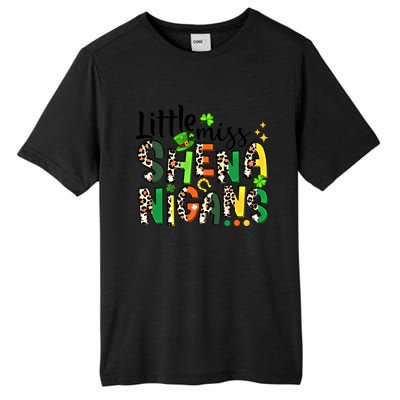 Little Miss Shenanigans Leopard Shamrock St Patrick's Day Gift Tall Fusion ChromaSoft Performance T-Shirt