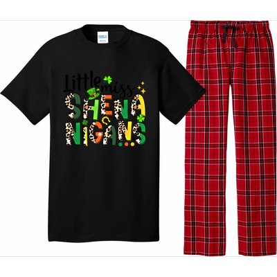 Little Miss Shenanigans Leopard Shamrock St Patrick's Day Gift Pajama Set