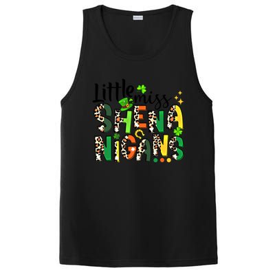 Little Miss Shenanigans Leopard Shamrock St Patrick's Day Gift PosiCharge Competitor Tank