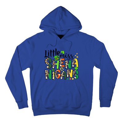 Little Miss Shenanigans Leopard Shamrock St Patrick's Day Gift Hoodie