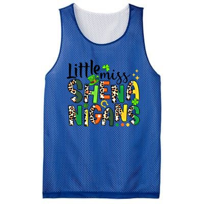 Little Miss Shenanigans Leopard Shamrock St Patrick's Day Gift Mesh Reversible Basketball Jersey Tank