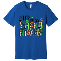 Little Miss Shenanigans Leopard Shamrock St Patrick's Day Gift Premium T-Shirt