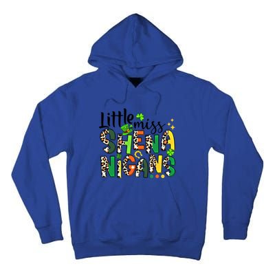 Little Miss Shenanigans Leopard Shamrock St Patrick's Day Gift Tall Hoodie