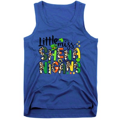 Little Miss Shenanigans Leopard Shamrock St Patrick's Day Gift Tank Top