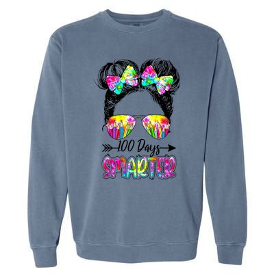 Little Miss Smarter 100 Days Of School Teacher Student Cool Gift Garment-Dyed Sweatshirt