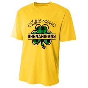 Little Miss Shenanigans Patrick's Day Leopard Shamrock Irish Gift Performance Sprint T-Shirt