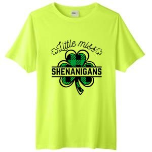 Little Miss Shenanigans Patrick's Day Leopard Shamrock Irish Gift Tall Fusion ChromaSoft Performance T-Shirt