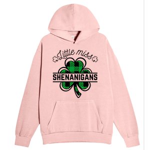 Little Miss Shenanigans Patrick's Day Leopard Shamrock Irish Gift Urban Pullover Hoodie