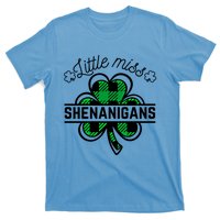 Little Miss Shenanigans Patrick's Day Leopard Shamrock Irish Gift T-Shirt