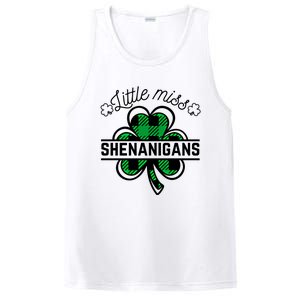 Little Miss Shenanigans Patrick's Day Leopard Shamrock Irish Gift PosiCharge Competitor Tank