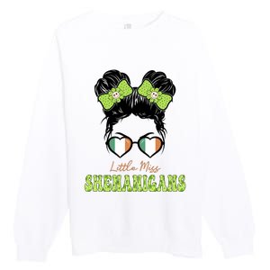 Little Miss Shenanigans St Patricks Day Premium Crewneck Sweatshirt