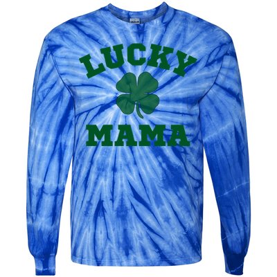 Lucky Mama St Patrick's Day Mom Gift Tie-Dye Long Sleeve Shirt