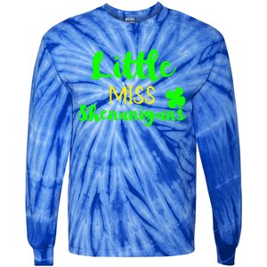 Little Miss Shenanigans St Patrick's Day Irish Gift Tie-Dye Long Sleeve Shirt