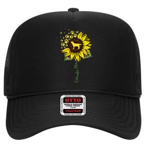 Labrador Mom Sunflower Labrador Retriever Gifts Dog Mom Mama High Crown Mesh Back Trucker Hat