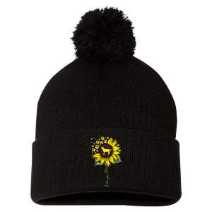 Labrador Mom Sunflower Labrador Retriever Gifts Dog Mom Mama Pom Pom 12in Knit Beanie