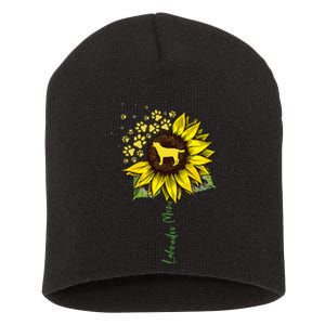 Labrador Mom Sunflower Labrador Retriever Gifts Dog Mom Mama Short Acrylic Beanie