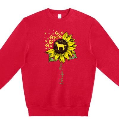 Labrador Mom Sunflower Labrador Retriever Gifts Dog Mom Mama Premium Crewneck Sweatshirt