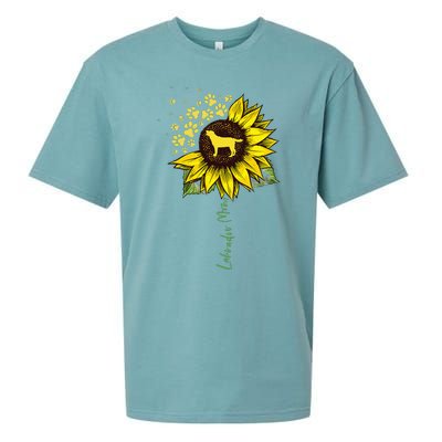 Labrador Mom Sunflower Labrador Retriever Gifts Dog Mom Mama Sueded Cloud Jersey T-Shirt