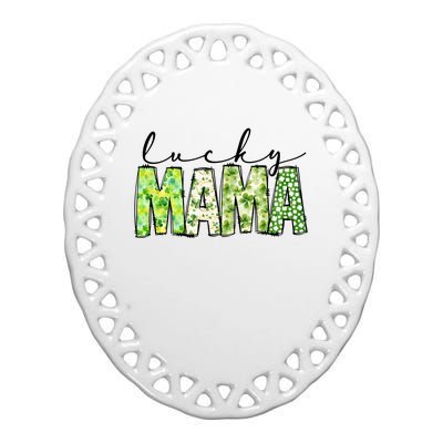 Lucky Mama St PatrickS Day Family Ceramic Oval Ornament