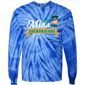 Little Miss Shenanigans St Patrick's Design Great Gift Tie-Dye Long Sleeve Shirt