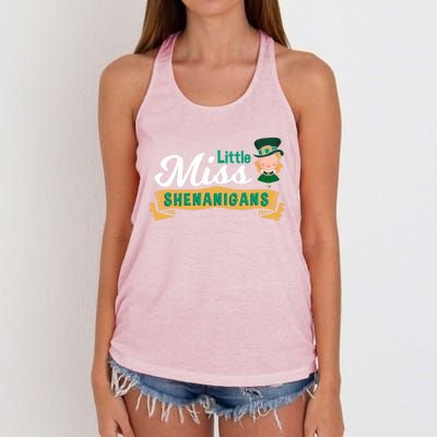 Little Miss Shenanigans St Patrick's Design Great Gift Women's Knotted Racerback Tank