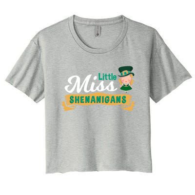 Little Miss Shenanigans St Patrick's Design Great Gift Women's Crop Top Tee