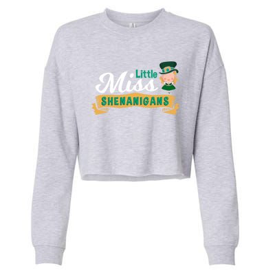 Little Miss Shenanigans St Patrick's Design Great Gift Cropped Pullover Crew