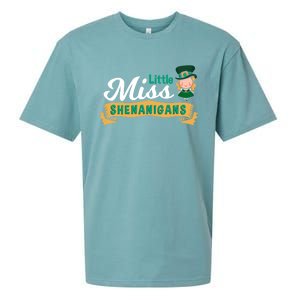 Little Miss Shenanigans St Patrick's Design Great Gift Sueded Cloud Jersey T-Shirt